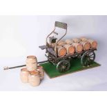 A large scale model of a Brewery Wagon, thirteen barrels some marked 'Young & Co Brewery Limited,