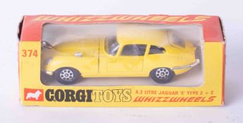 Corgi Toys Whizzwheels 374 Jaguar E-type, boxed.