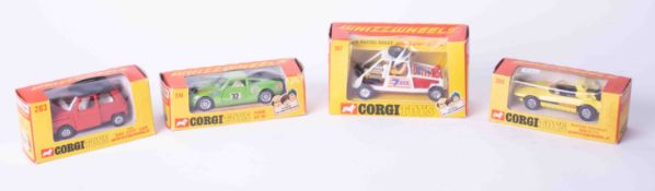 Corgi Toys Whizzwheels four models 316, 167, 386 and 283, boxed.