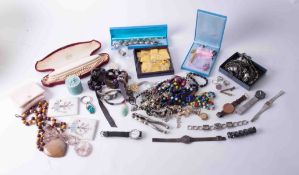 Large collection of costume jewellery including necklaces, bracelets etc.