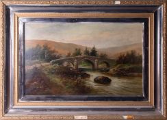 G.H. Jenkins, oil on canvas Huckleby Bridge on the West Dart by Dartmeet, signed, framed, 40cm x