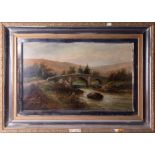 G.H. Jenkins, oil on canvas Huckleby Bridge on the West Dart by Dartmeet, signed, framed, 40cm x