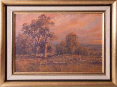 William Ronald Mathewson (b1943), oil on board, 'Overcast Windsor NSW', signed, paper label to