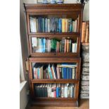 An oak four section Globe Wernicke type bookcase (dismantled).