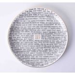 A Grayson Perry 100% Art plate, back stamp 'The Holburn Museum', diameter 21.50cm.