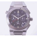 IWC, a gent's Ingenieur chronograph alarm wristwatch, stainless steel case on stainless