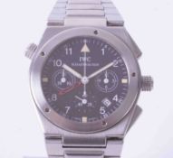 IWC, a gent's Ingenieur chronograph alarm wristwatch, stainless steel case on stainless