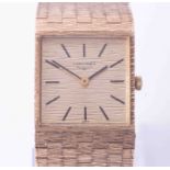 Longines, a ladies vintage 9ct yellow gold watch with square face, approx. 61g. Condition reports