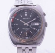 Seiko, a gent's 1970's stainless steel Bell-Matic wristwatch with calendar.