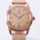 Omega, a gent's 18ct yellow gold automatic Seamaster calendar, '6' model, champagne baton quarter