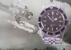 Rolex, an Oyster Perpetual Submariner, 100m = 330ft, gentleman's stainless steel wristwatch, circa