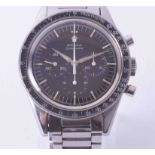 Omega Speedmaster chronograph, a rare gent's stainless steel manual wind wristwatch, pre-moon,