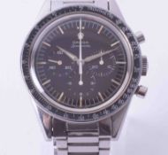 Omega Speedmaster chronograph, a rare gent's stainless steel manual wind wristwatch, pre-moon,