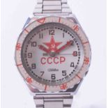 A Soviet Union CCCP gentleman's stainless steel wristwatch with instructions.