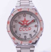 A Soviet Union CCCP gentleman's stainless steel wristwatch with instructions.