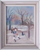 Fred Yates (1922-2008) 'Winter Scene' oil on board, 19cm x 14cm, signed, framed (loose in frame).