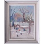 Fred Yates (1922-2008) 'Winter Scene' oil on board, 19cm x 14cm, signed, framed (loose in frame).