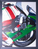 Henry Sells (Plymouth artist), 'Ninja Motorbike', acrylic on canvas, 100cm x 75cm, framed. This