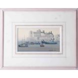 Sybil Mullen Glover RI RWA RSMA (1908-1995), 'The Little Harbour' signed watercolour, 15cm x 27cm,