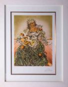 Salvador Dali, number 94/300, signed edition print, framed and glazed, overall size including