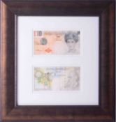 Banksy - 'Two Di-Faced Tenner's’, 2004, on paper, Di Faced is a pun on the word, framed and