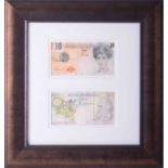 Banksy - 'Two Di-Faced Tenner's’, 2004, on paper, Di Faced is a pun on the word, framed and