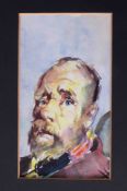 Robert Lenkiewicz (1941-2002), 'The Bishop' watercolour, signed, 16cm x 9cm, unframed. The vagrant