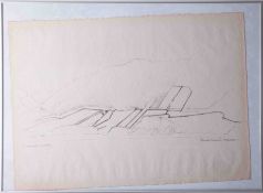 Alexander Mackenzie (1923-2002) pencil charcoal drawing, titled 'Loweswater, Cumbria', 14th March