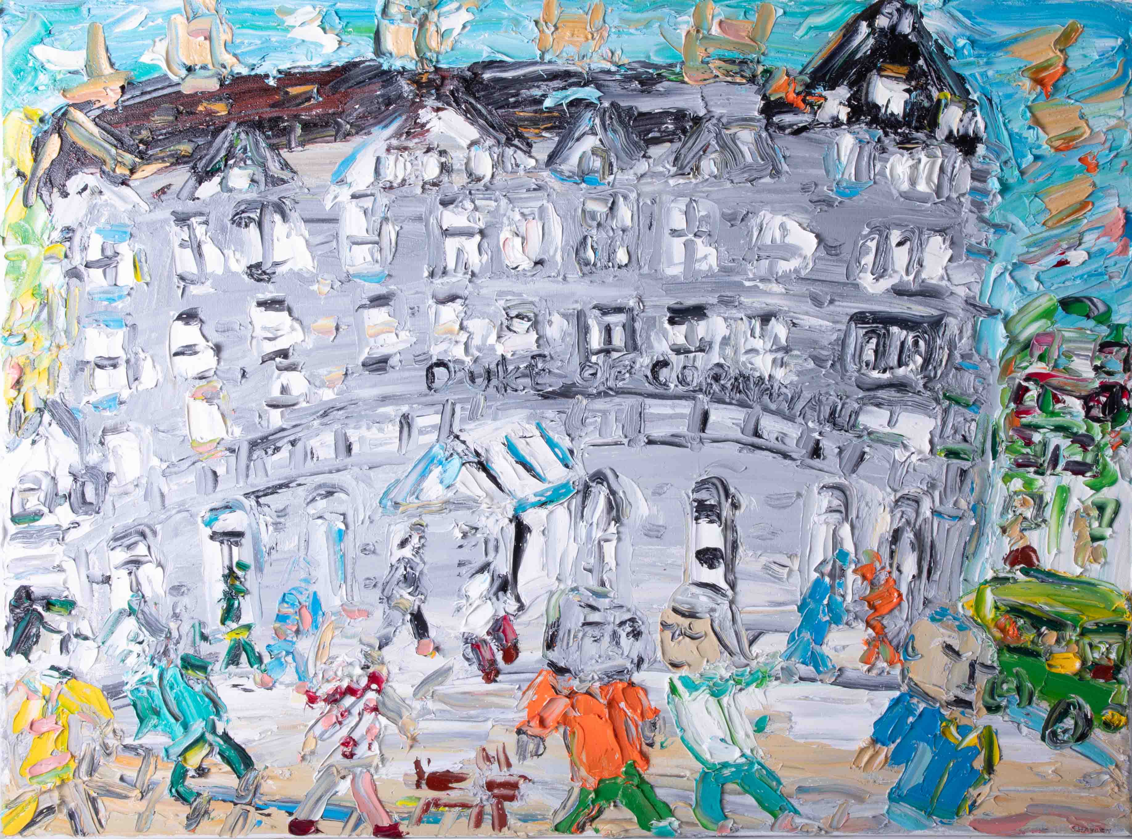 Sean Hayden, signed oil on canvas 'Duke of Cornwall Hotel, Plymouth', 62cm x 80cm, unframed.