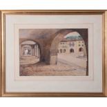 Eleanor Hughes (1882-1959) watercolour, signed, framed and glazed, 25cm x 36cm, 'Continental