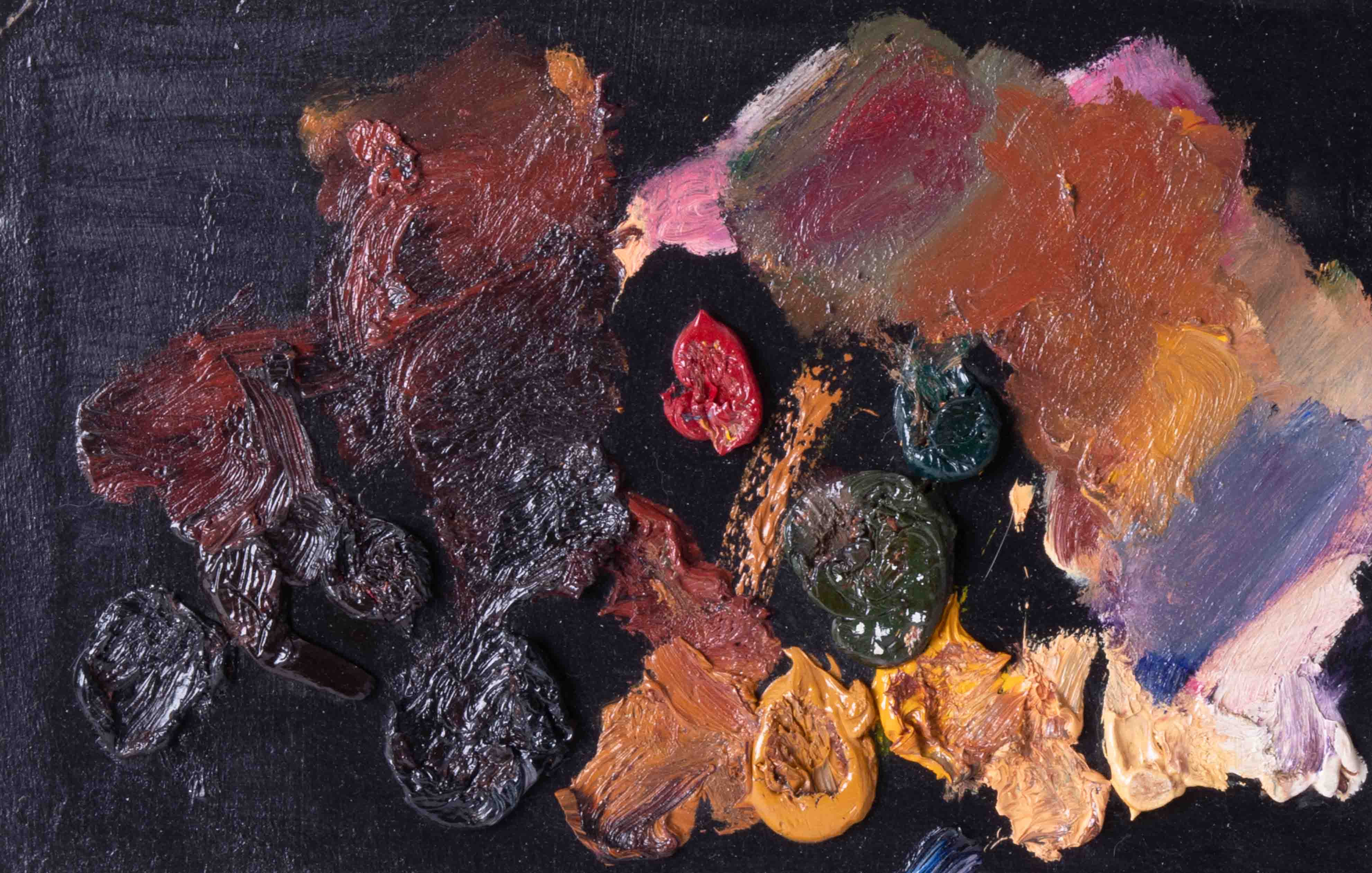 An original artist palette from the studio of Robert Lenkiewicz cleaned, restored and framed with - Image 2 of 2