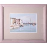 Michael D Hill, 'Sutton Harbour' signed watercolour, 24cm x 33cm, titled to verso, framed and