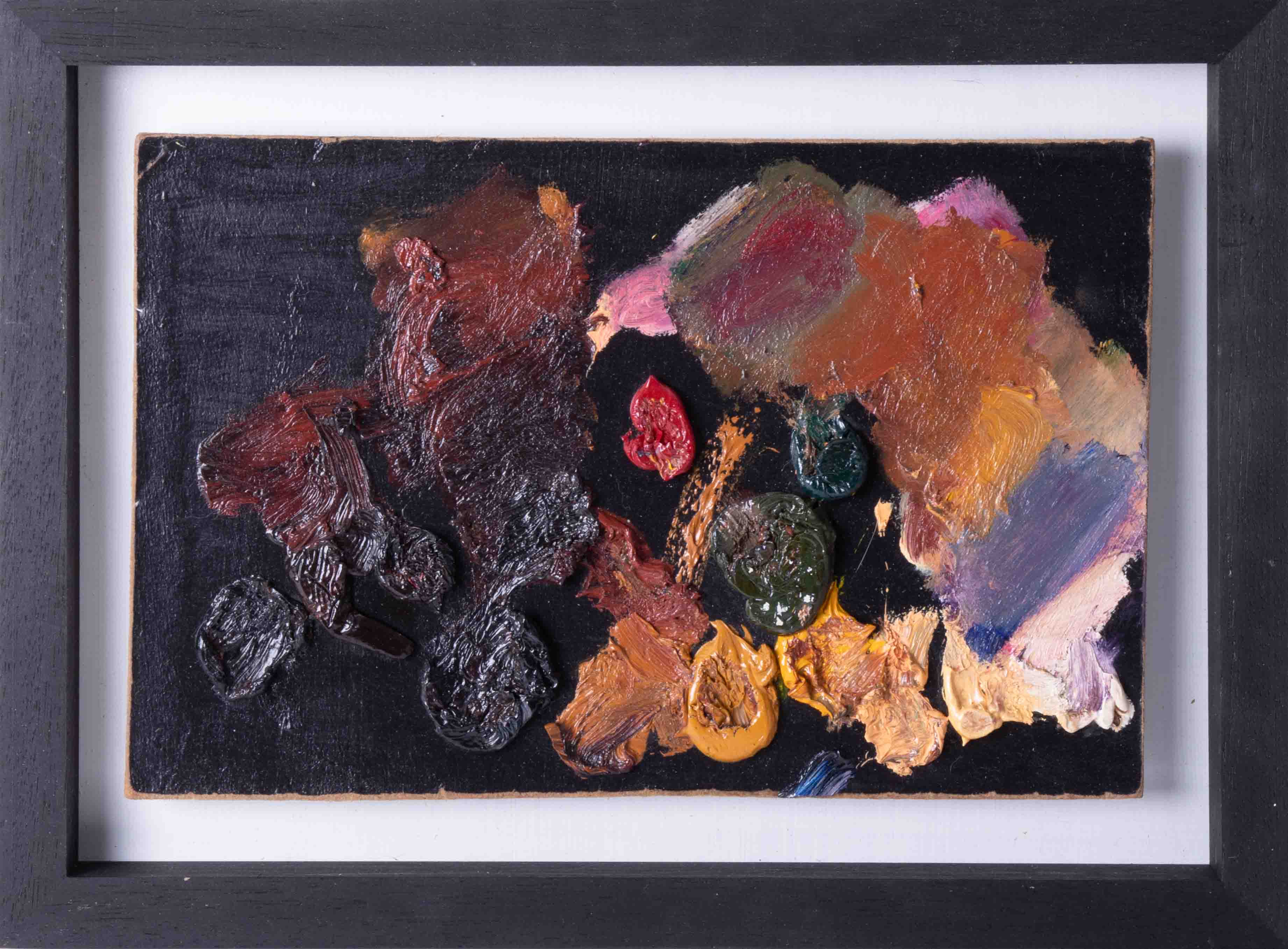 An original artist palette from the studio of Robert Lenkiewicz cleaned, restored and framed with