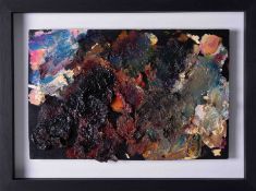 An original artist palette from the studio of Robert Lenkiewicz cleaned, restored and framed with