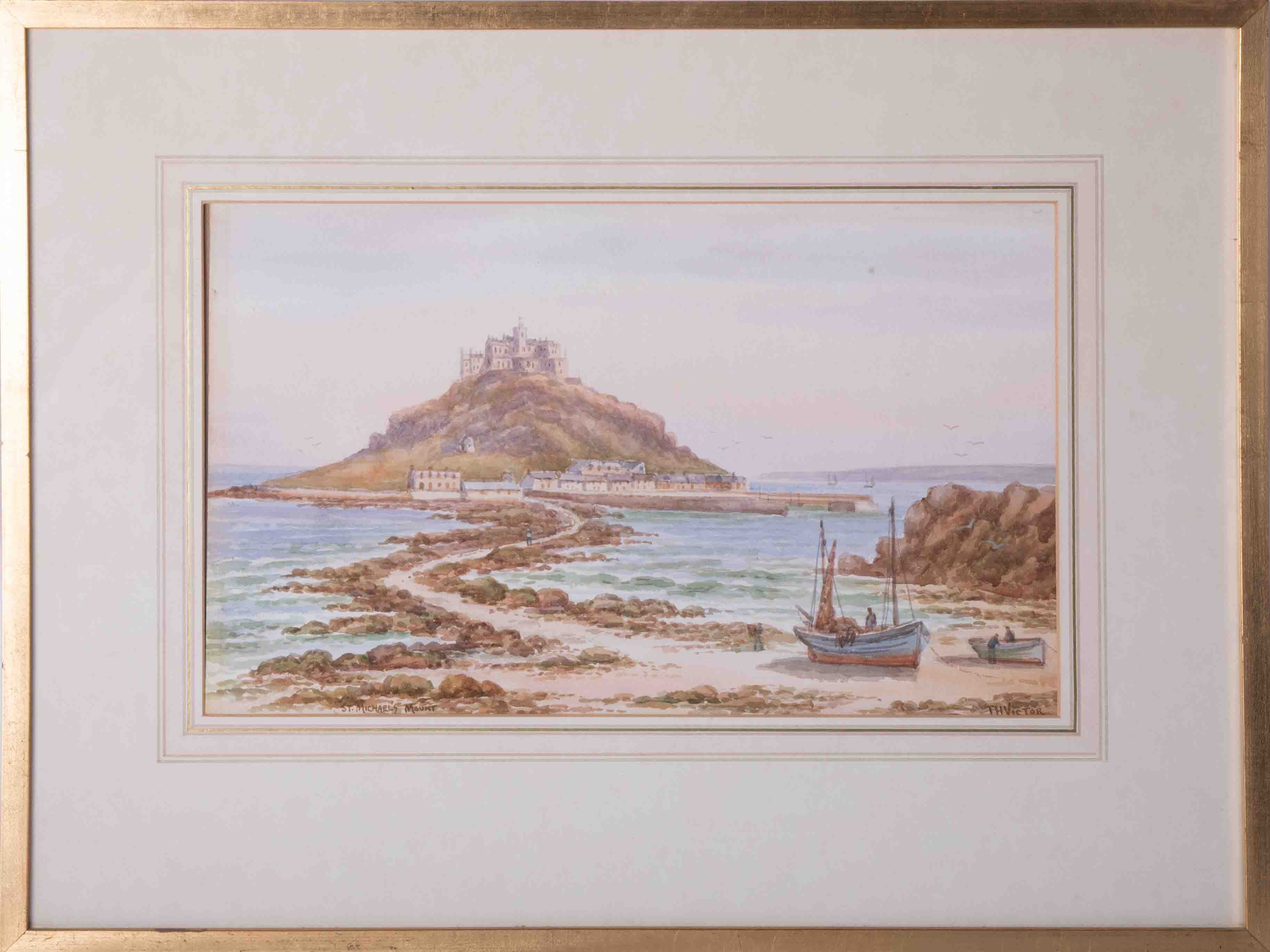 T.H. Victor, three watercolours including 'Abbey Steps, Penzance', (Marazion), 23cm x 38cm (3). - Image 4 of 4