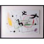 Joan Miro (1893-1983) original lithograph, 50cm x 72cm, framed and glazed.