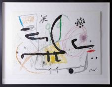 Joan Miro (1893-1983) original lithograph, 50cm x 72cm, framed and glazed.