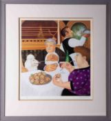 Beryl Cook (1926-2008) 'Dining In Paris' 2001 lithograph limited edition print 531/650, signed, 45cm