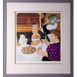 Beryl Cook (1926-2008) 'Dining In Paris' 2001 lithograph limited edition print 531/650, signed, 45cm