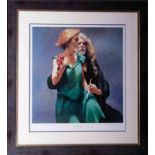 Robert Lenkiewicz (1941-2002) 'Bella with the Painter', signed limited edition print 257/550, 50cm x
