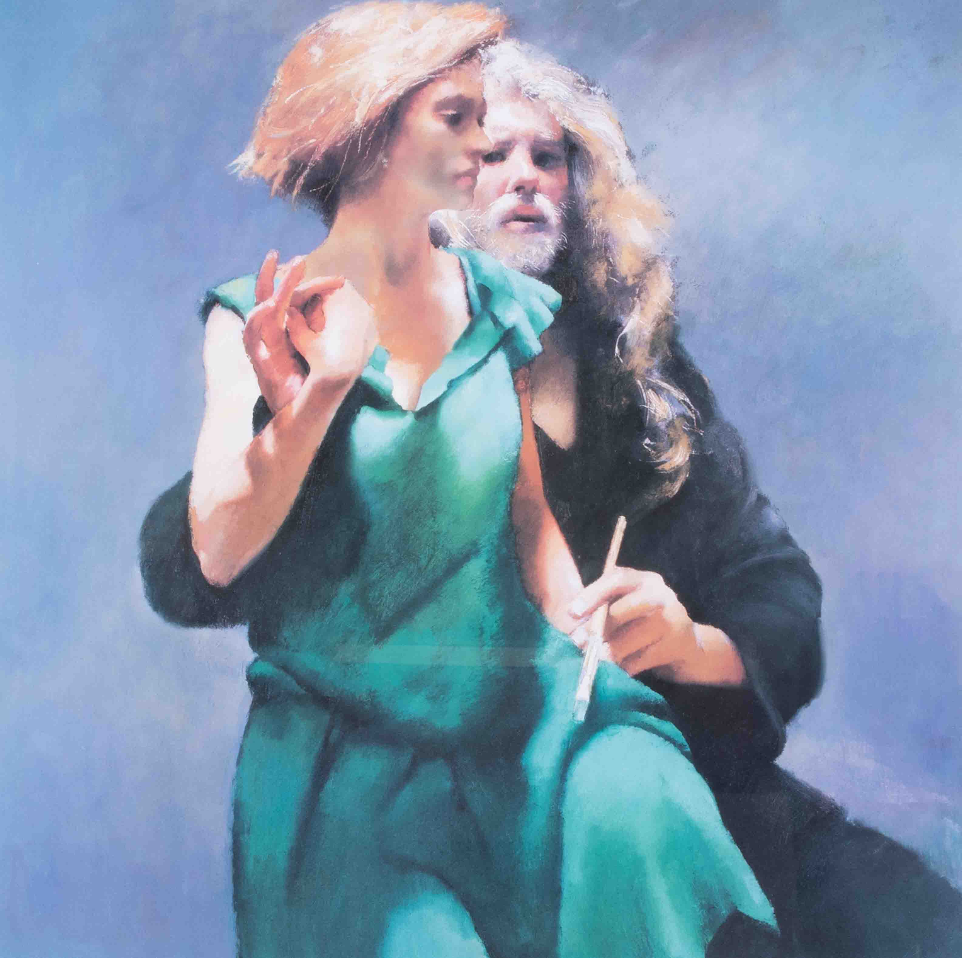 Robert Lenkiewicz (1941-2002) 'Bella With The Painter', signed limited edition print 540/550, framed - Image 2 of 2