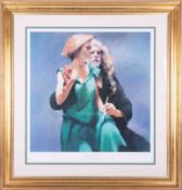 Robert Lenkiewicz (1941-2002) 'Bella With The Painter', signed limited edition print 540/550, framed