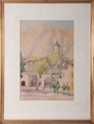 Eleanor Hughes (1882-1959), watercolour, signed, 'Continental Courtyard', 35cm x 24cm, framed and