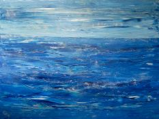 Stephen Felstead (contemporary artist, West Cornwall) a large acrylic on canvas, 'Deep', 111cm x