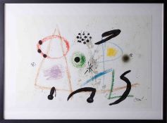 Joan Miro (1893-1983) original lithograph, 50cm x 72cm, framed and glazed.