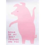 David Shrigley (b.1968), poster 'Some Of My Best Friends Are Pigs', unsigned exhibition poster, 80cm