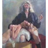 Robert Lenkiewicz (1941-2002) oil on canvas ‘The Painter With Lindsay Seers’ Project 18