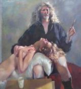 Robert Lenkiewicz (1941-2002) oil on canvas ‘The Painter With Lindsay Seers’ Project 18