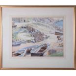 Eleanor Hughes (1882-1959), watercolour, 'Rowing Boats & Loch', 33cm x 45cm, framed and glazed.