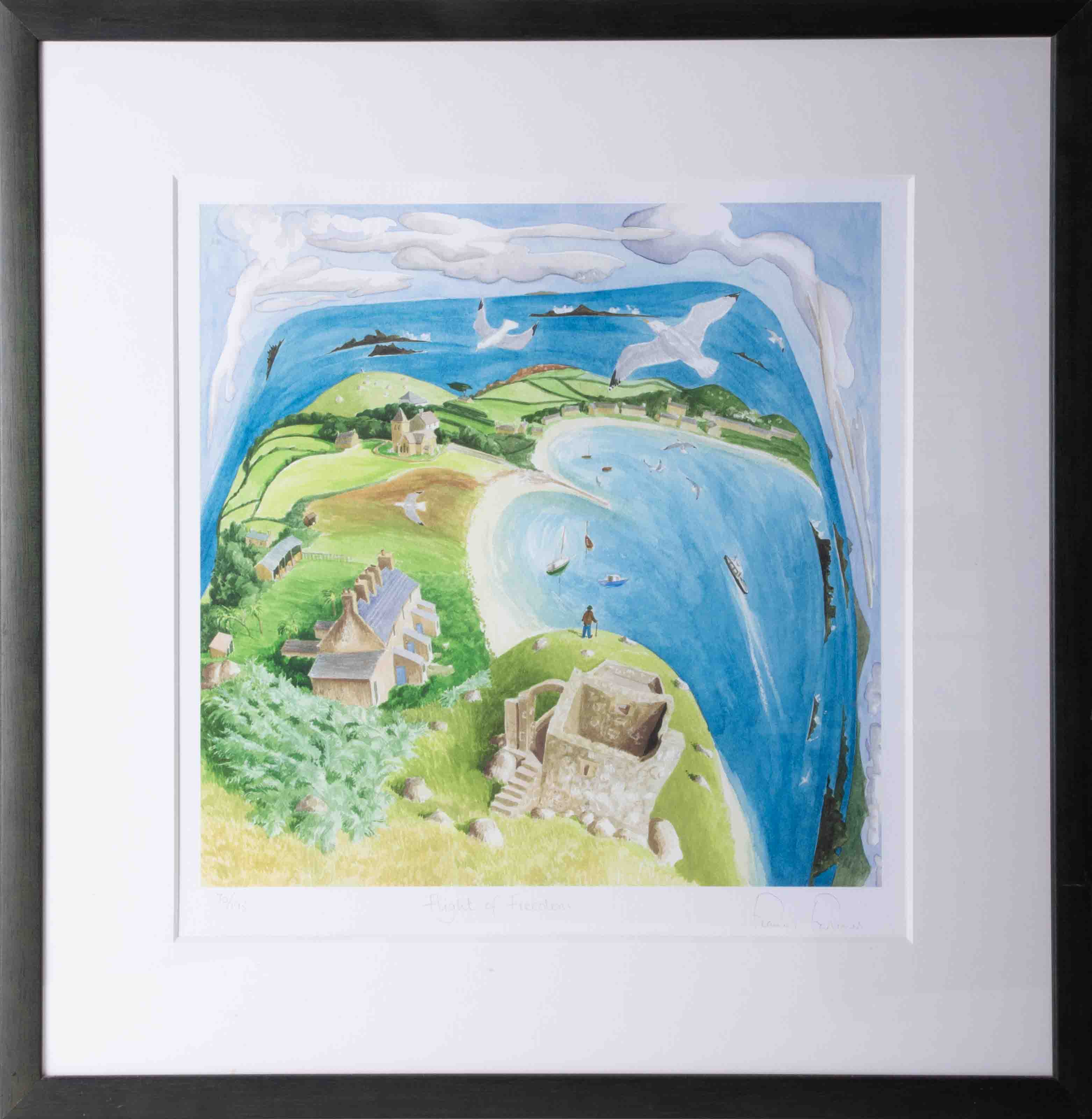 Francis Farmer, 'Flight of Freedom' limited edition print 70/195, signed, 35cm x 35cm, framed and